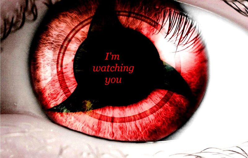 Red Eye with Text — Intense, Dramatic