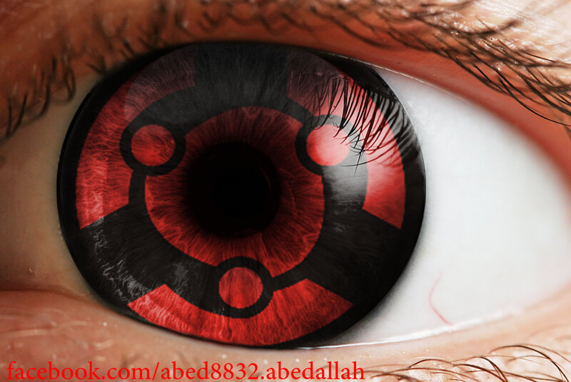 Red Eye with Tomoe Pattern — Dramatic