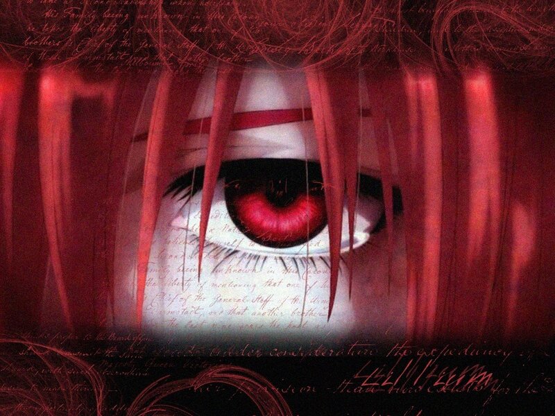 Red-eyed anime character
