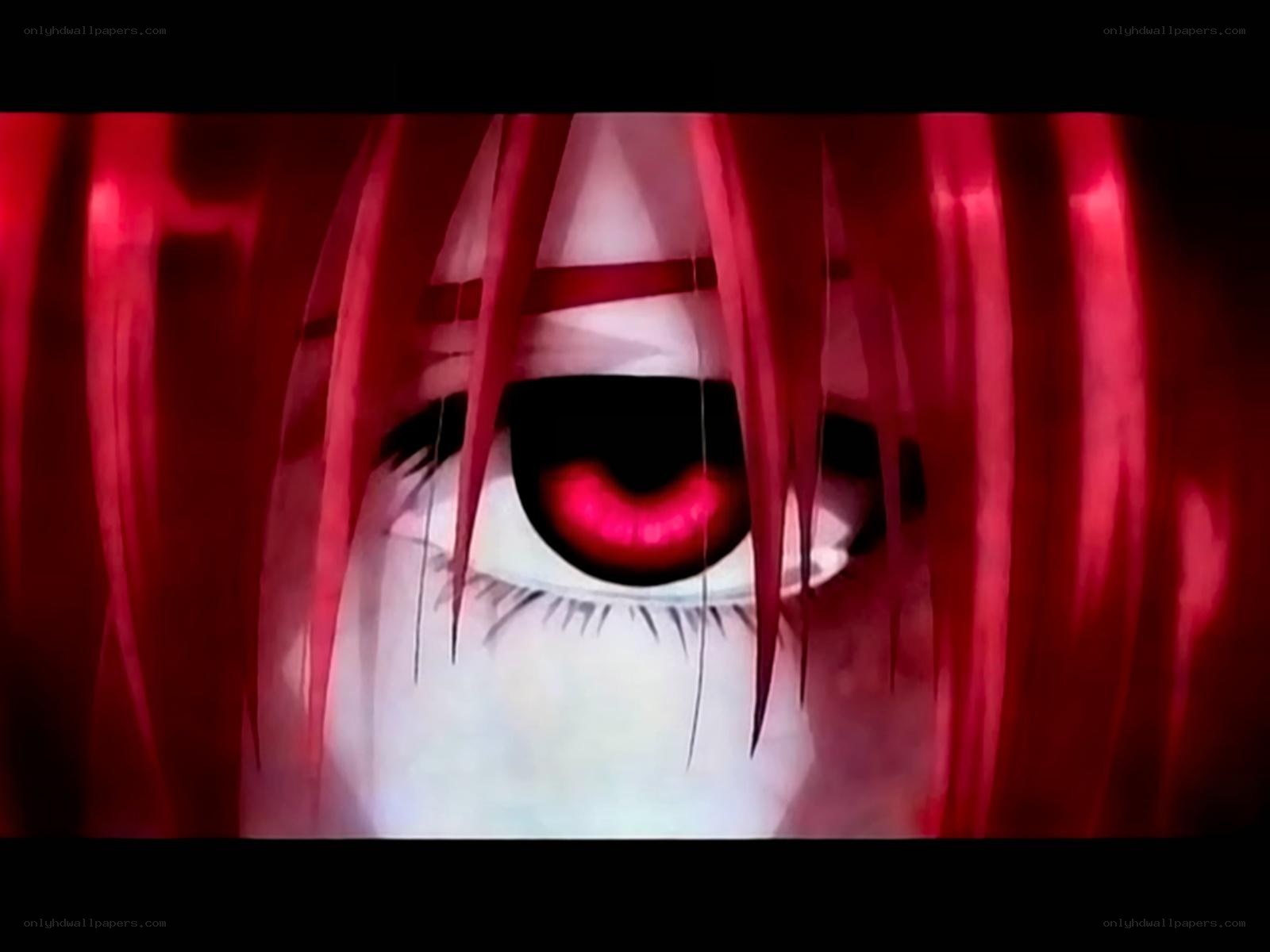 red-eyed anime character close-up