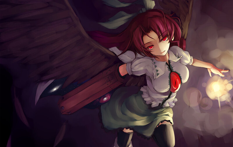 red-eyed girl with wings