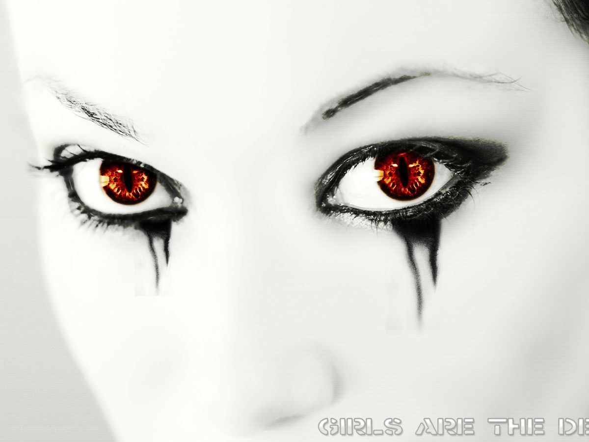 red eyes with black tears