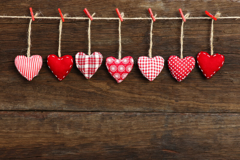 Red Fabric Hearts — Cozy