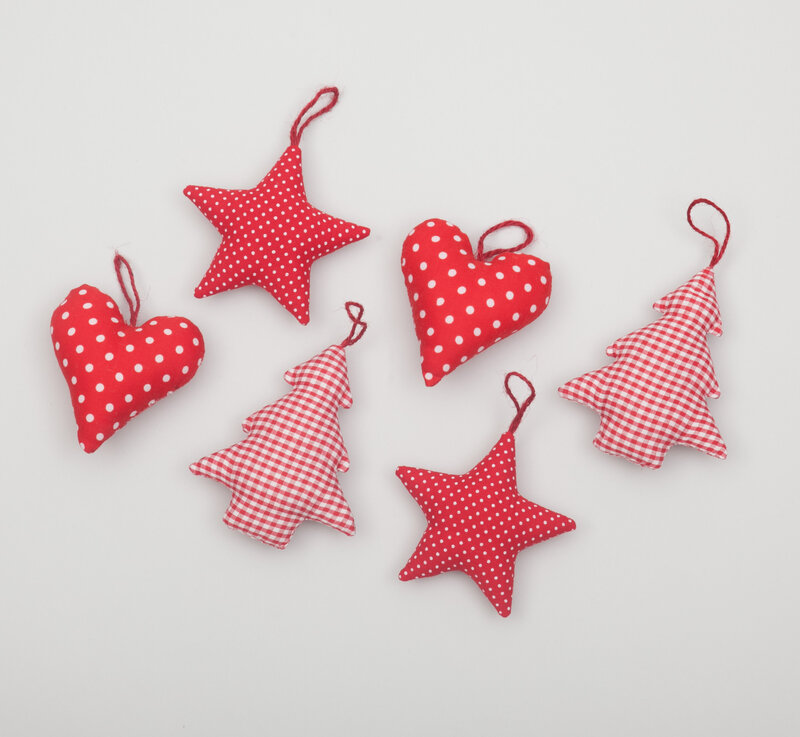 Red Fabric Ornaments