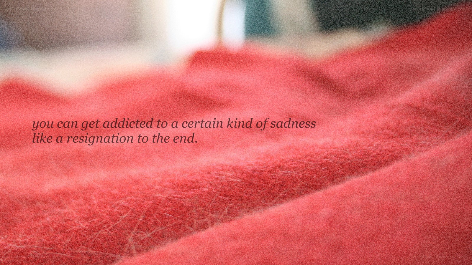 red fabric with text