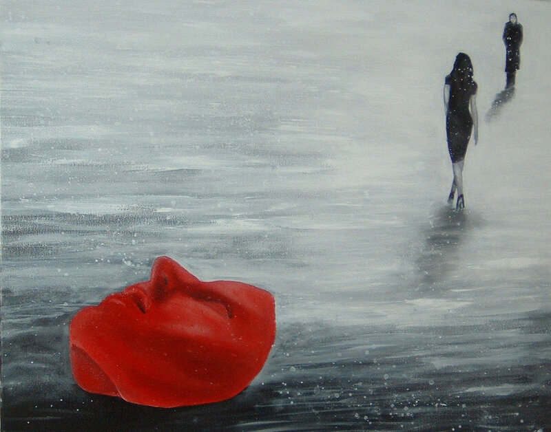 Red Face on Wet Ground