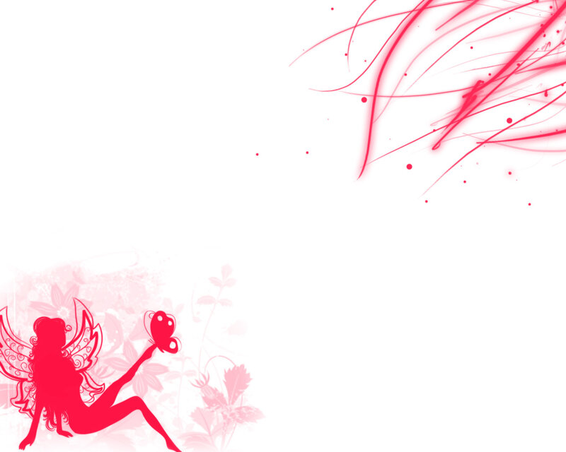 red fairy silhouette art