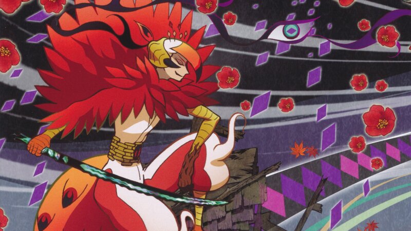 Red-feathered Character with Sword