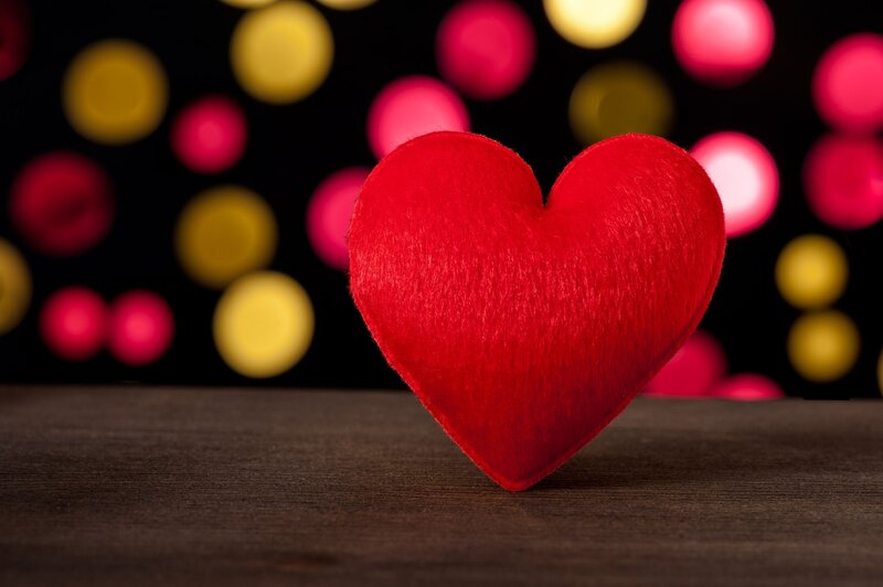 Red Felt Heart — Romantic, Photograph