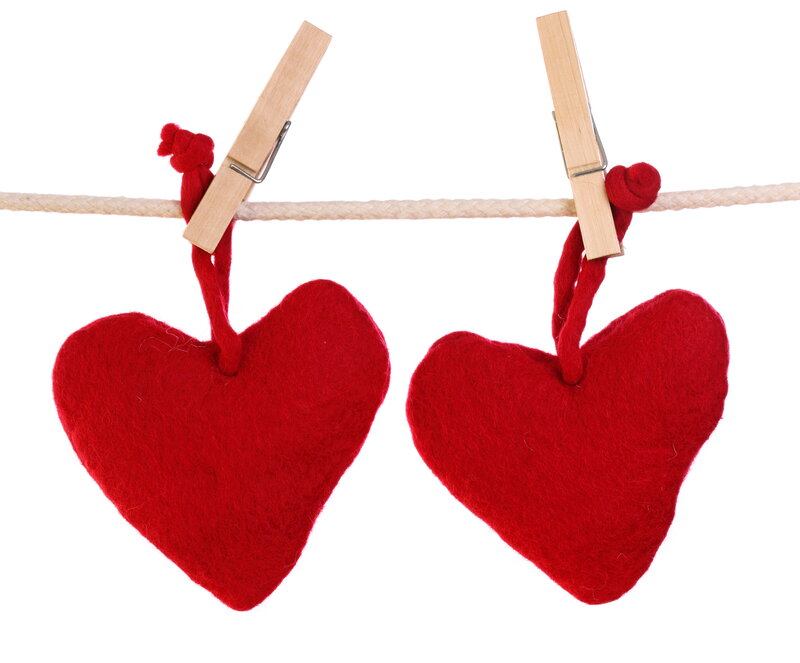 Red Felt Hearts — Calm, Photograph