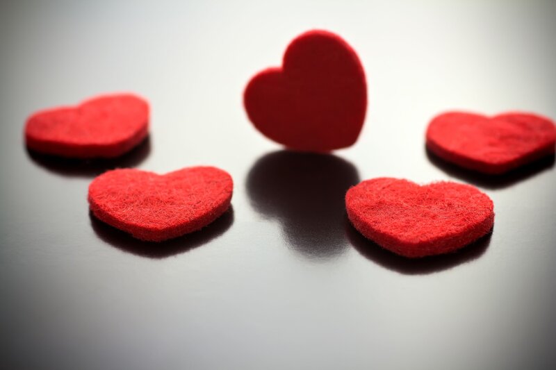 Red Felt Hearts — Calm