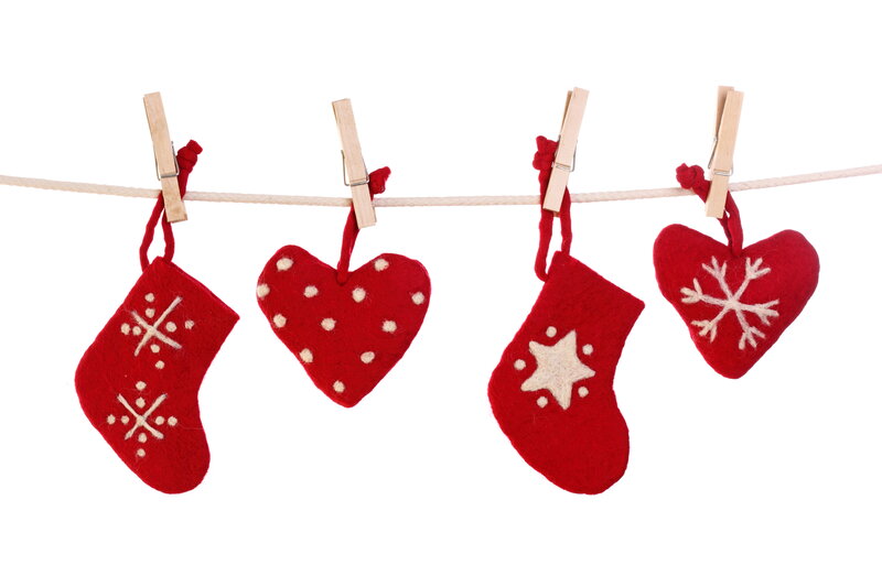 Red Felt Ornaments — Festive, Winter