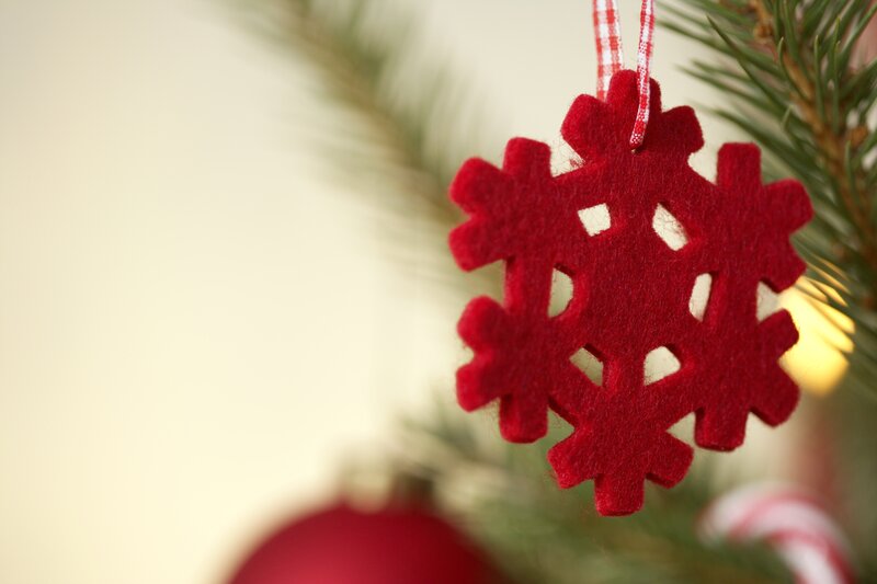Red Felt Snowflake Ornament
