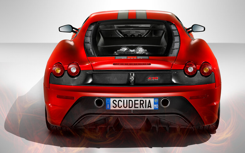 Red Ferrari 430 Scuderia rear view