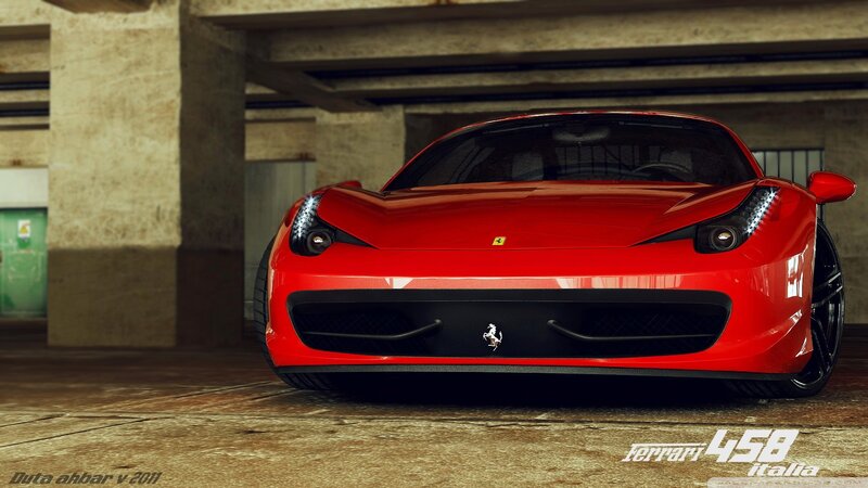 Red Ferrari 458 Italia — Dramatic, 3d Render