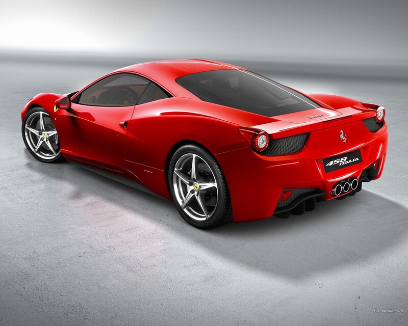 Red Ferrari 458 Italia — Dramatic, Photograph, Car, Wheels, Exhaust, Black