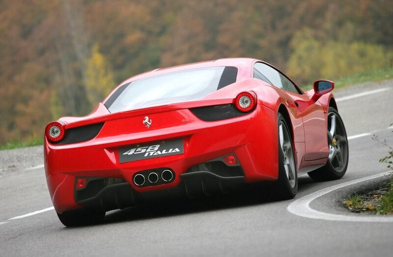 Red Ferrari 458 Italia on road