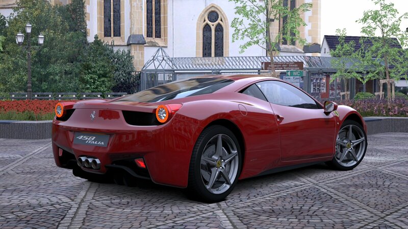 Red Ferrari 458 Italia parked