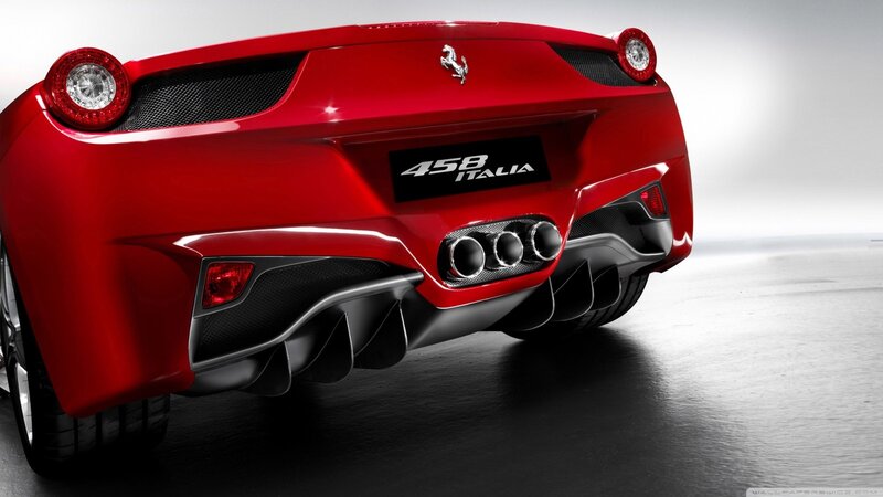 Red Ferrari 458 Italia rear view