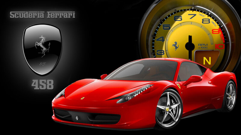 Red Ferrari 458 Scuderia