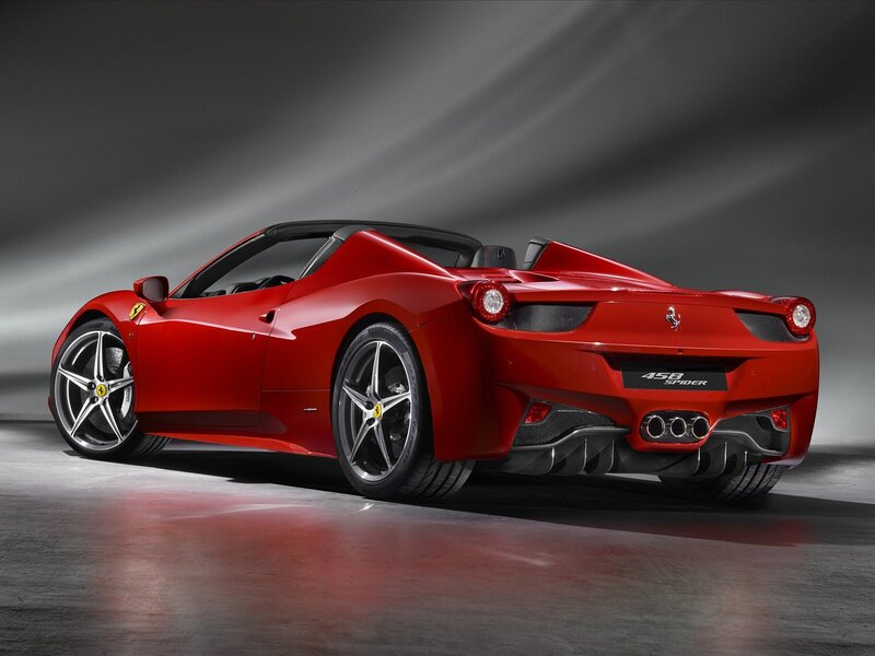 Red Ferrari 458 Spider — Dramatic, Photograph, Car, Wheels, Exhaust, Black, 458 Spider