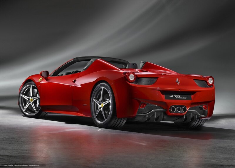 Red Ferrari 458 Spider — Dramatic, Photograph, Car, Wheels, Exhaust