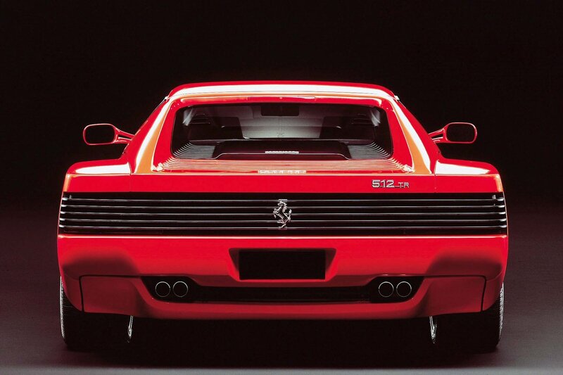 Red Ferrari 512 TR rear view