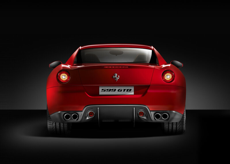 Red Ferrari 599 GTB rear view
