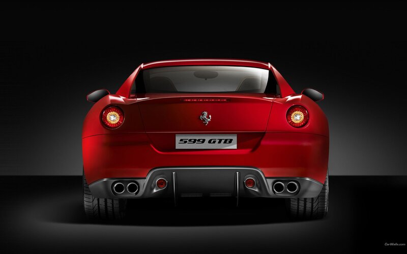 Red Ferrari 599 GTB rear view