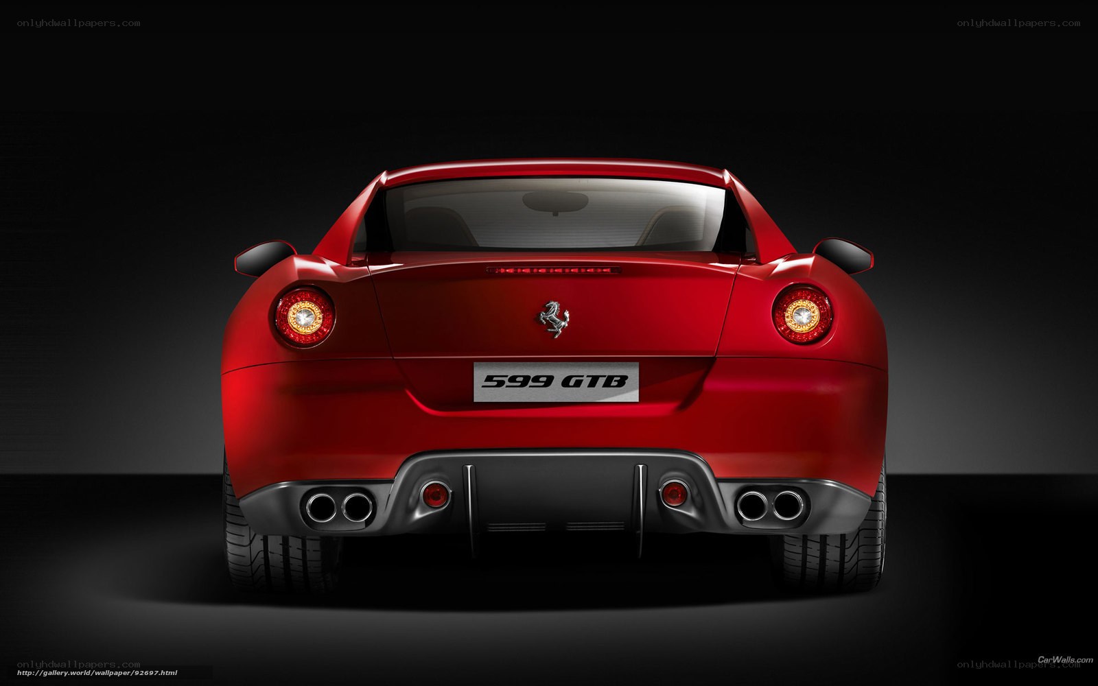 Red Ferrari 599 GTB rear view