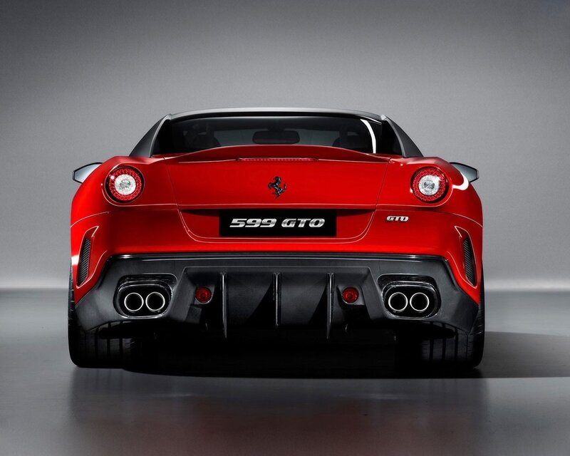 Red Ferrari 599 GTO rear view