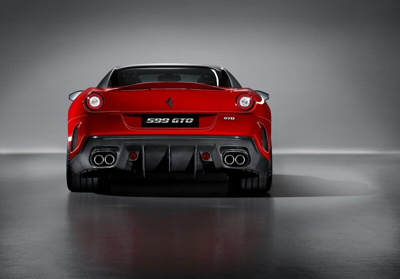 Red Ferrari 599 GTO rear view