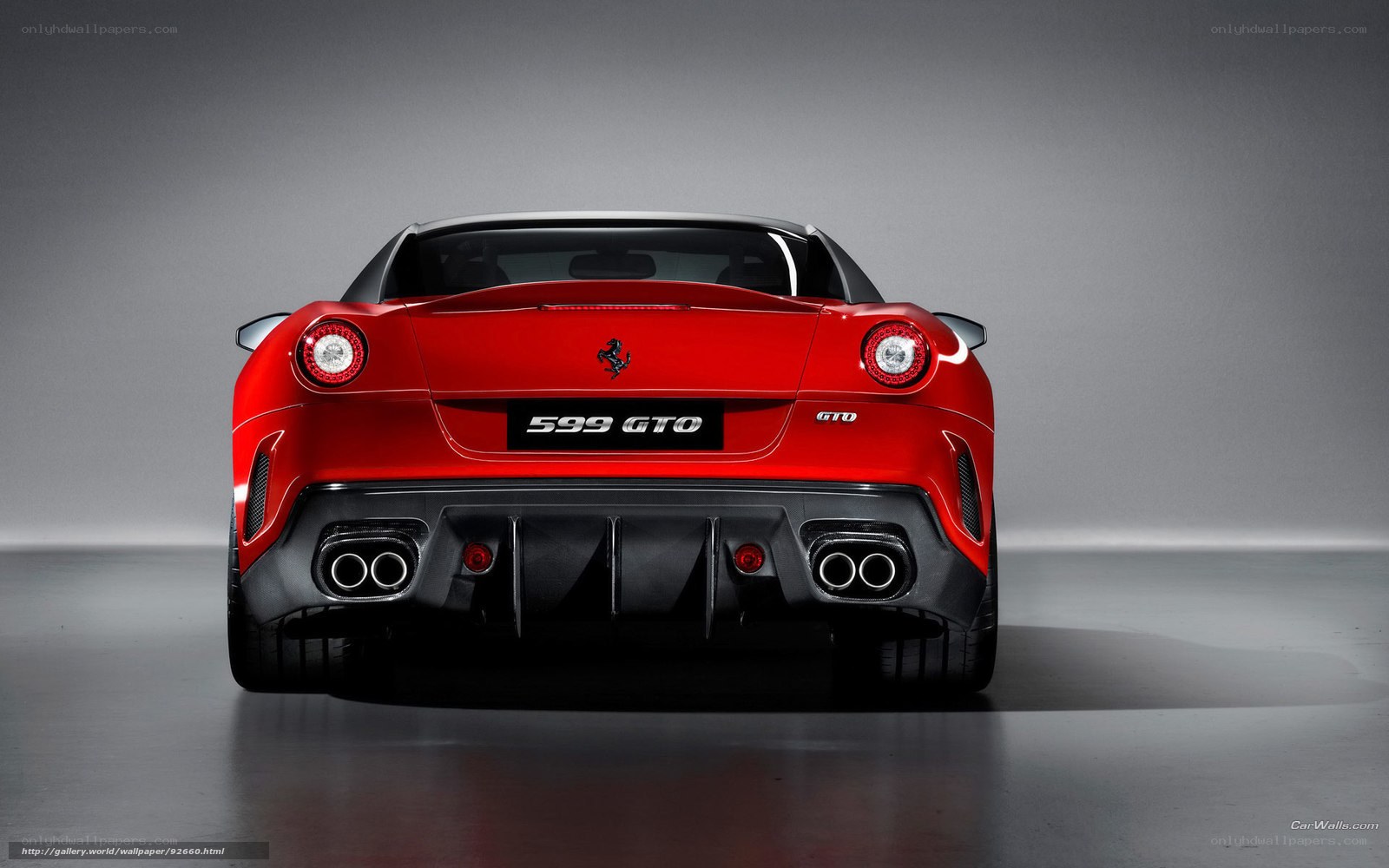 Red Ferrari 599 GTO rear view