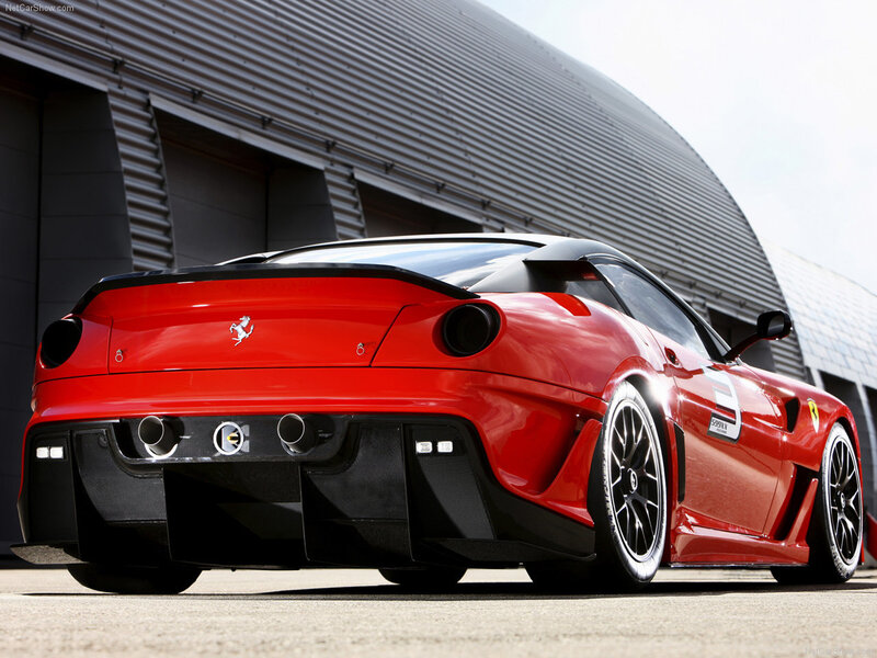 Red Ferrari 599XX rear view