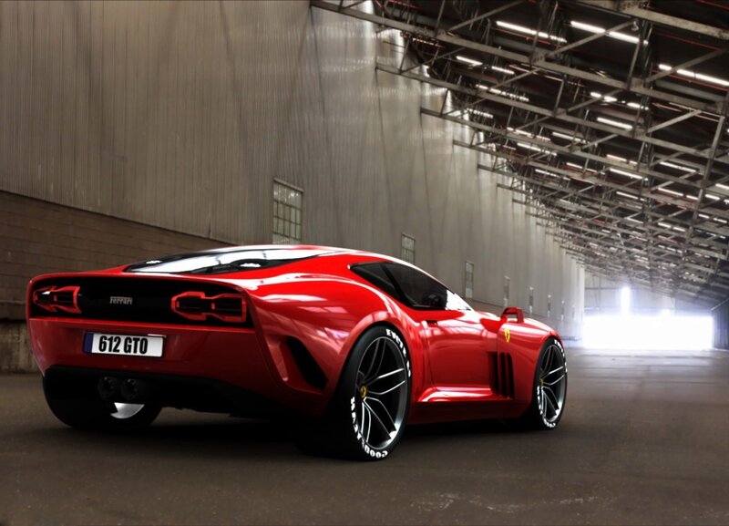 Red Ferrari 612 GTO concept