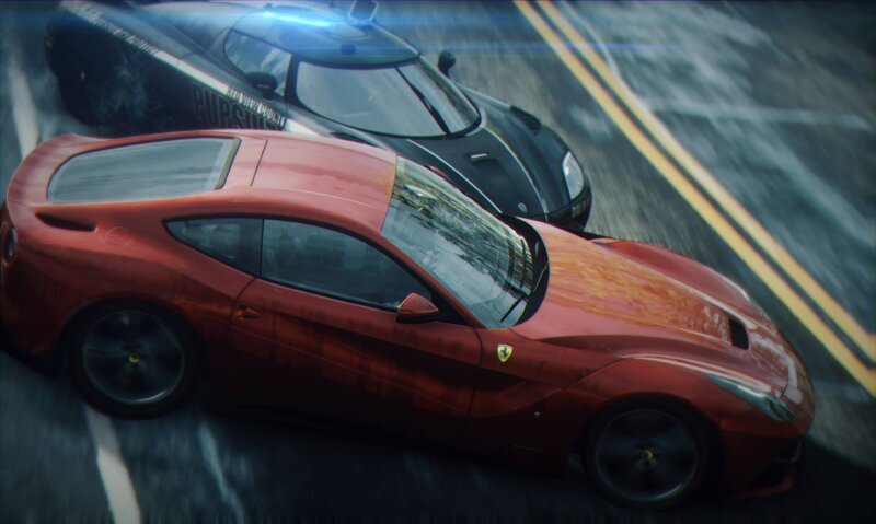 Red Ferrari and Black Car