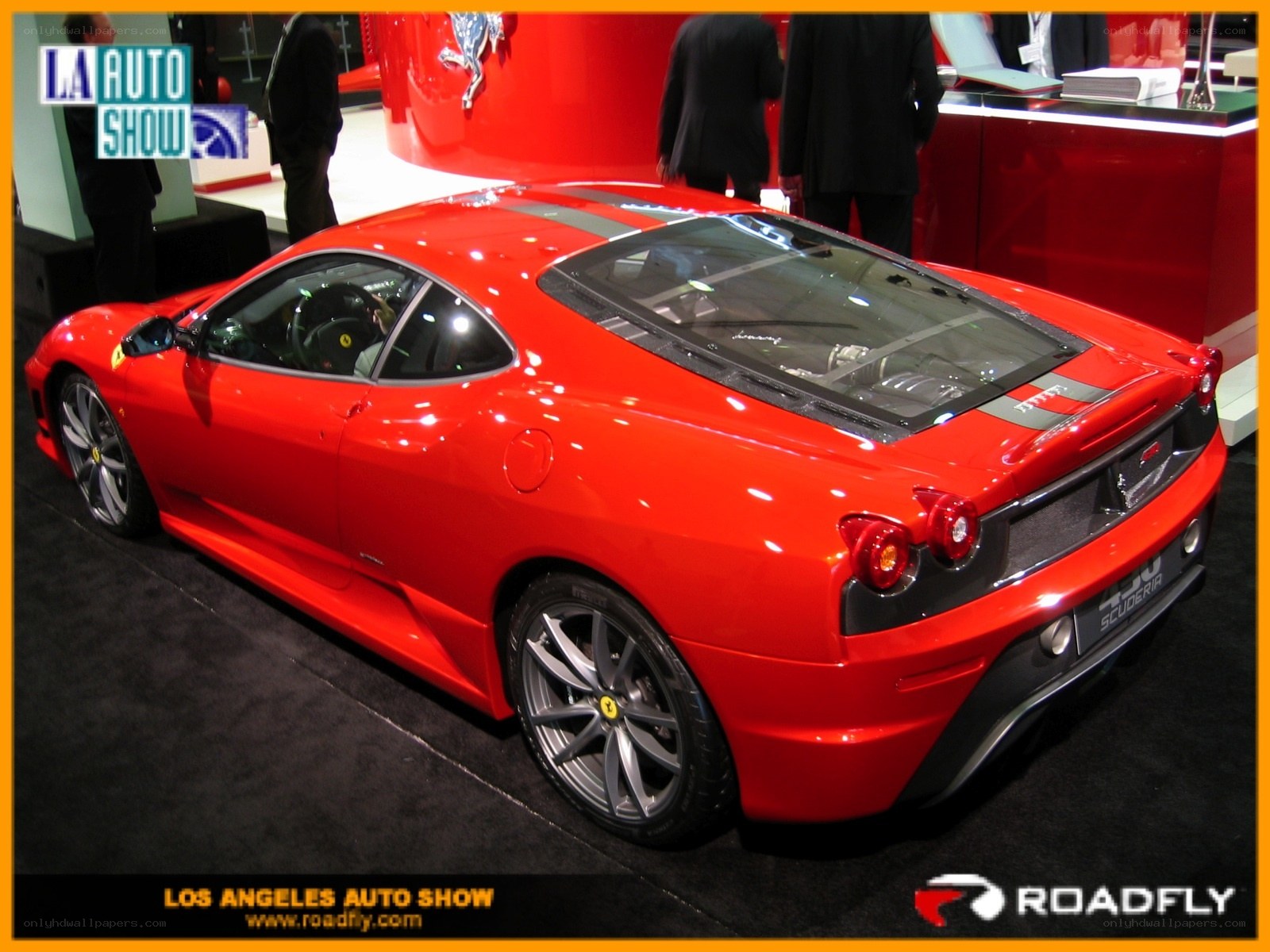 Red Ferrari at Auto Show