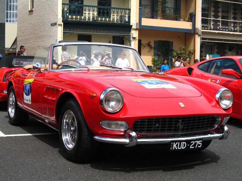 Red Ferrari at car show
