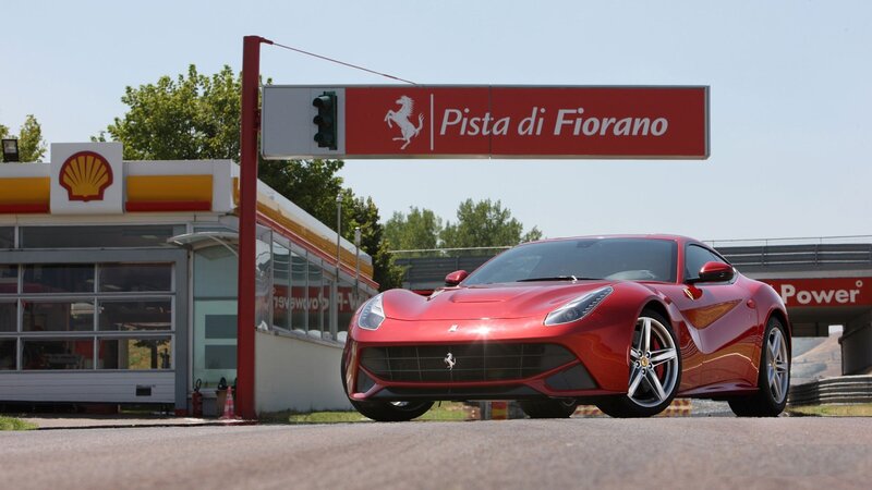 Red Ferrari at Fiorano Circuit