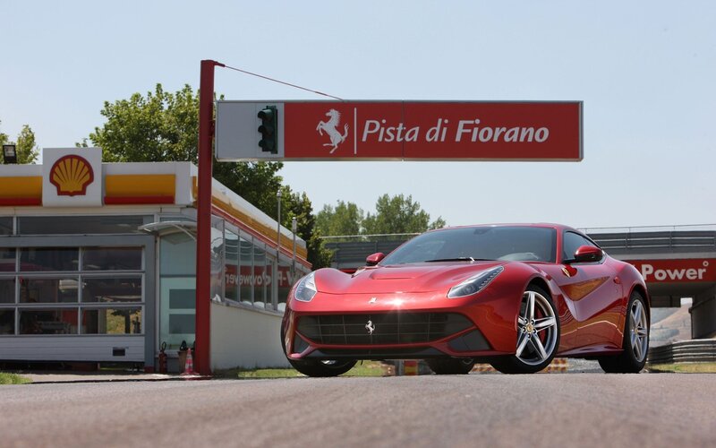 Red Ferrari at Fiorano Circuit
