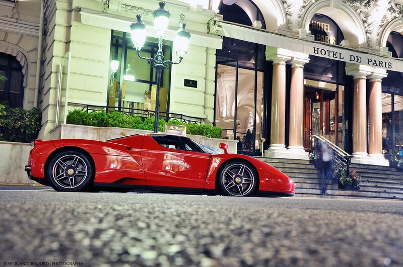 Red Ferrari at Hotel de Paris