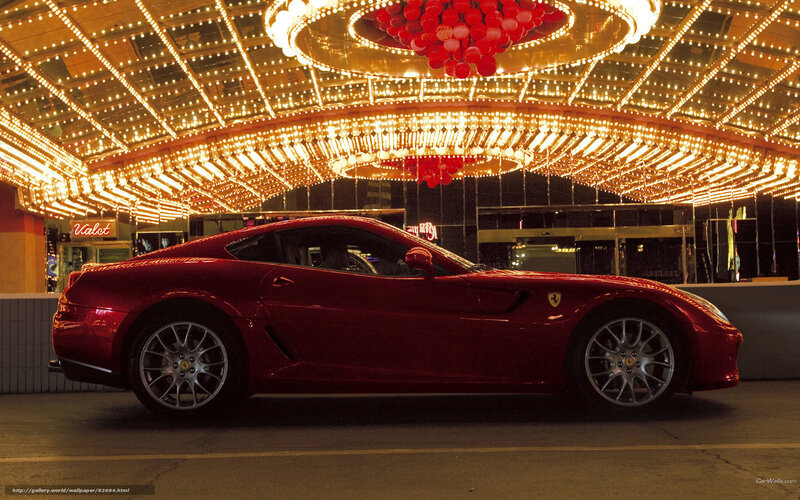 Red Ferrari at night