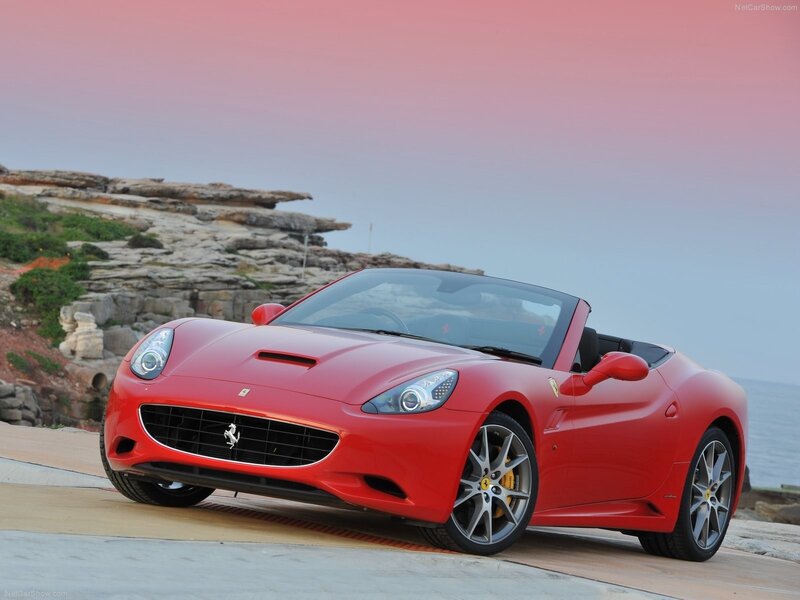 Red Ferrari California convertible