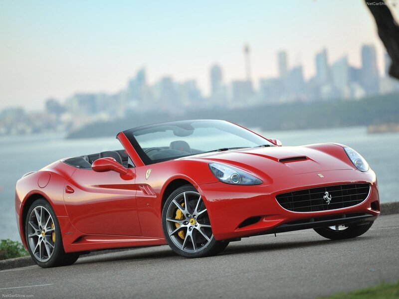 Red Ferrari California convertible