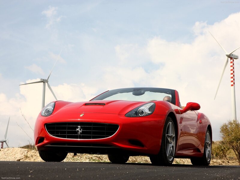 Red Ferrari California convertible