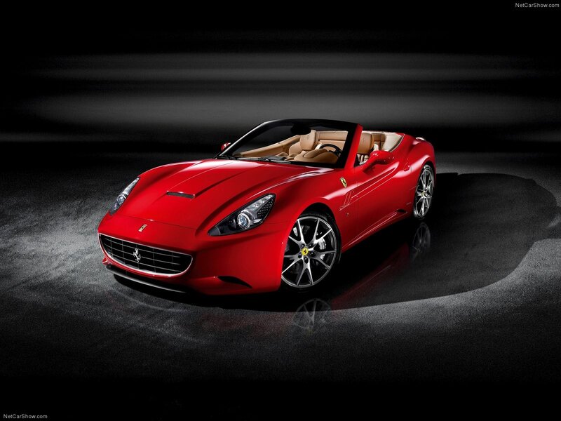 Red Ferrari California convertible