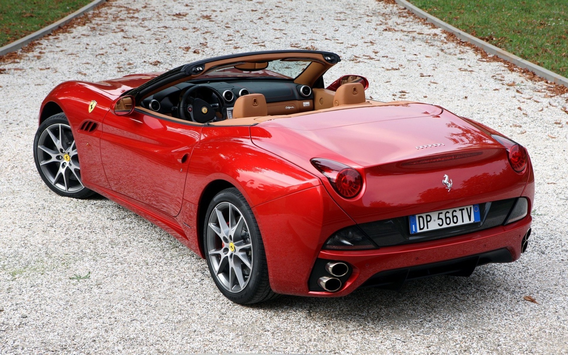 Red Ferrari California convertible