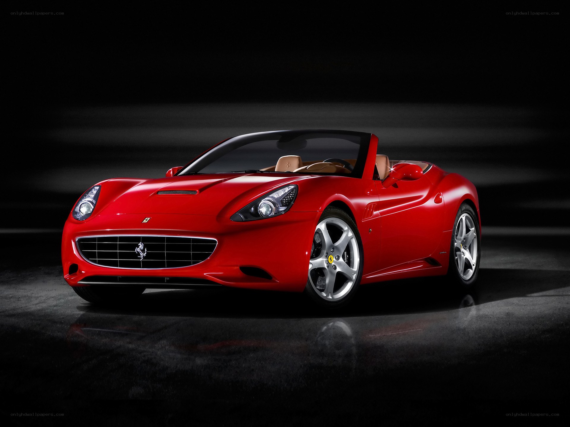 Red Ferrari California convertible