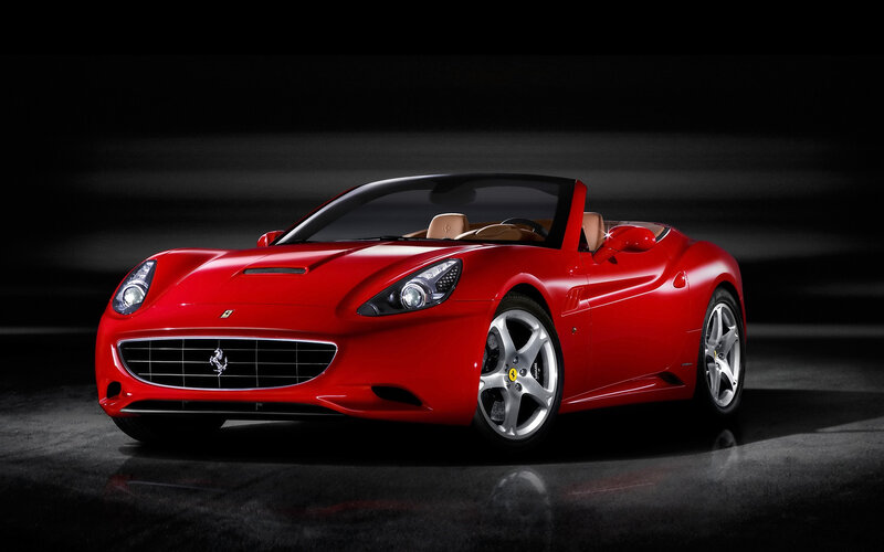 Red Ferrari California convertible