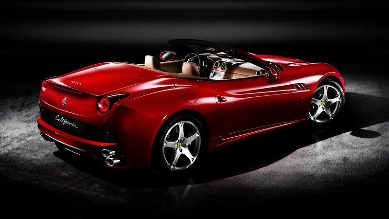 Red Ferrari California convertible